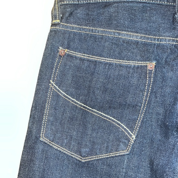 NWOT Gilded Age Straight Leg Button Fly Dark Wash Premium Denim Jeans - Picture 10 of 12